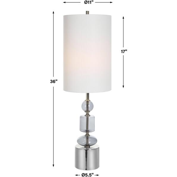 Stratus Gray Glass Buffet Lamp