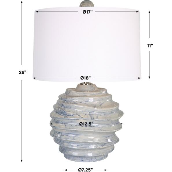 Waves Blue & White Accent Lamp