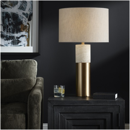 Uttermost Gravitas Elegant Brass & Stone Lamp