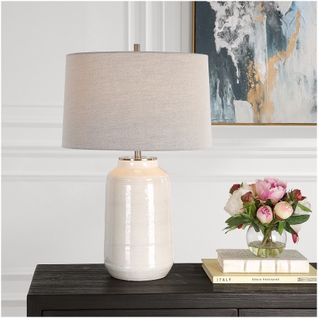 Uttermost Odawa White Farmhouse Table Lamp