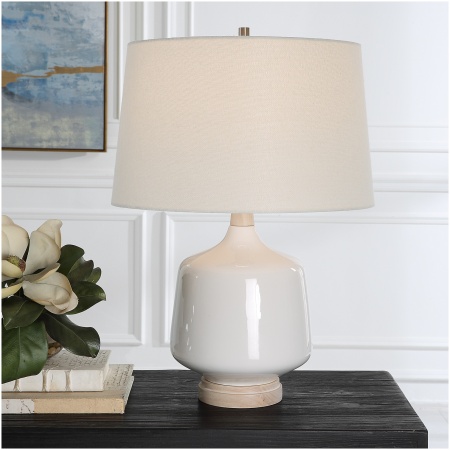 Uttermost Opal Gloss White Table Lamp