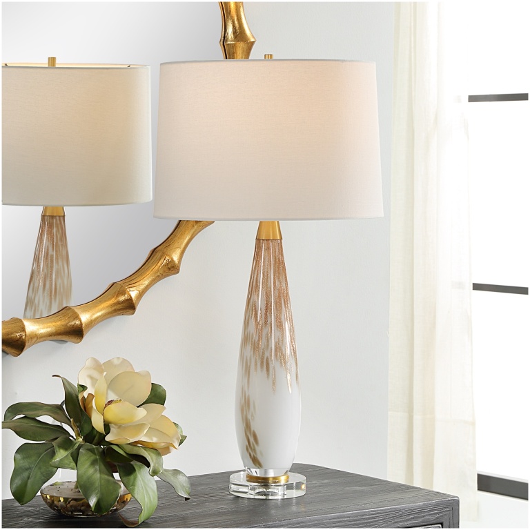 Uttermost Lyra White & Gold Table Lamp
