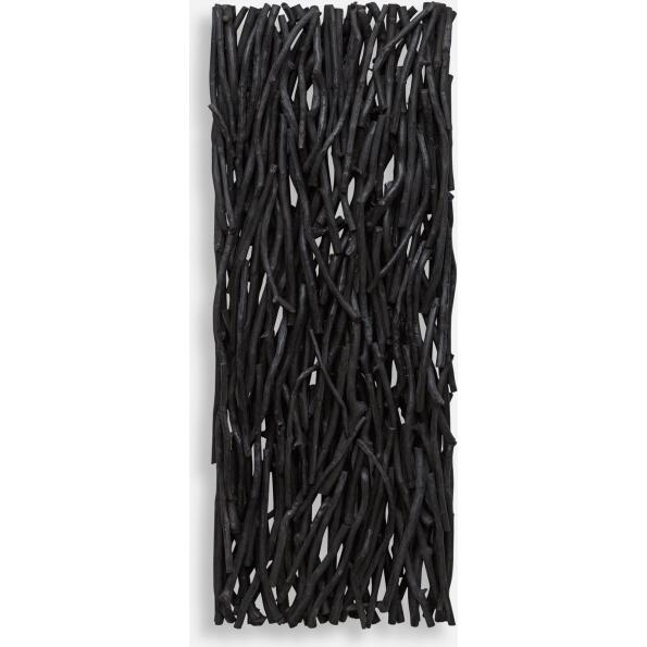 Gathered Teak-Black Wood Wall Décor