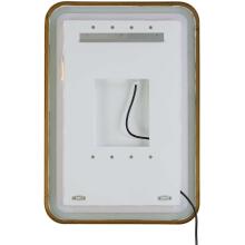 Crofton-Lighted Brass Vanity Mirror