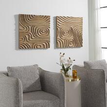 Channels-Carved Wood Wall Décor