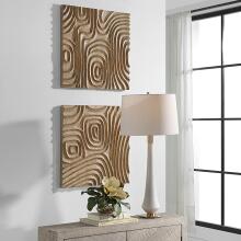 Channels-Carved Wood Wall Décor
