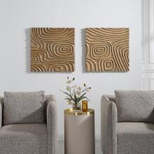 Channels-Carved Wood Wall Décor
