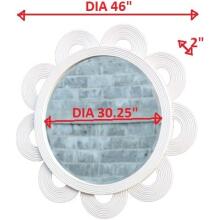 Clematis-White Rattan Round Mirror