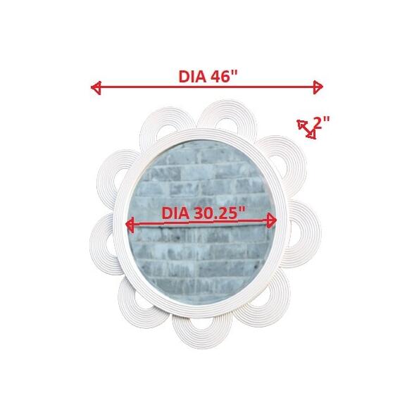 Clematis White Rattan Round Mirror