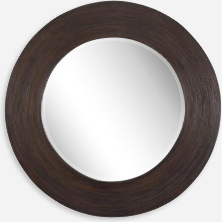 Uttermost Dutton Dark Walnut Round Mirror