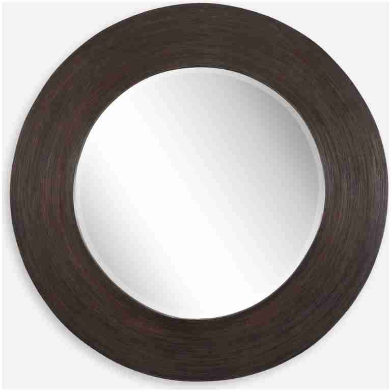 Uttermost Dutton Dark Walnut Round Mirror