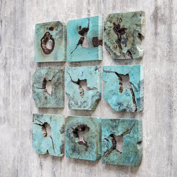 Bahati Wood Wall Décor In Blue