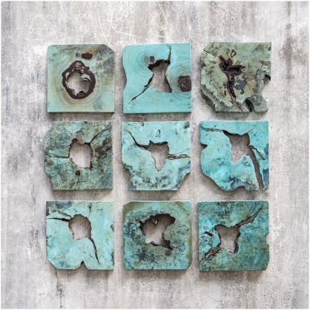 Uttermost Bahati Wood Wall Décor In Blue