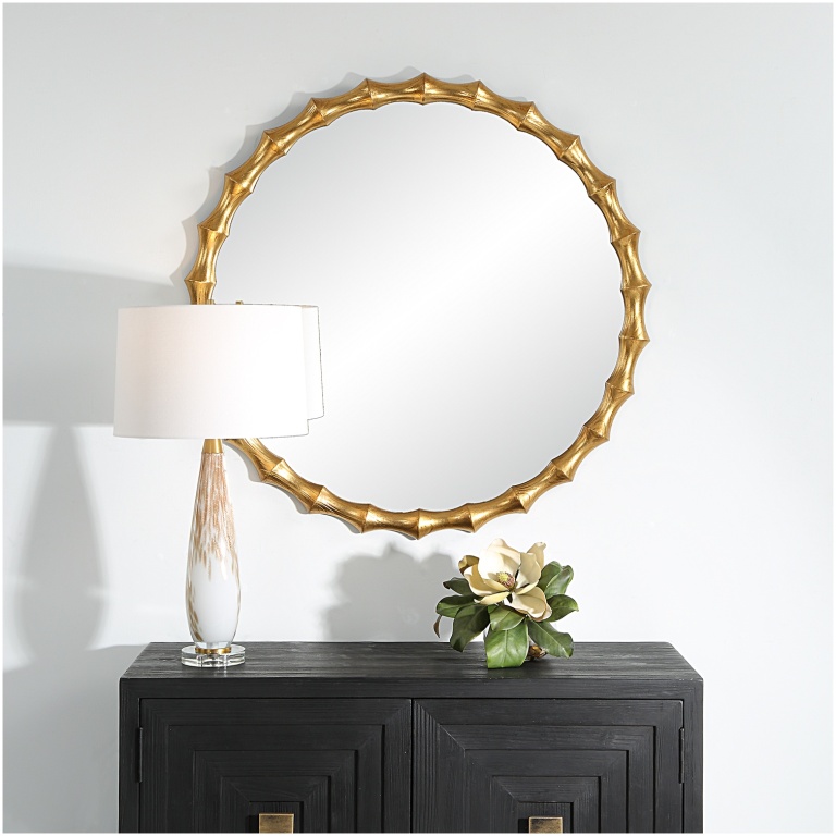 Uttermost Nacala Round Gold Mirror