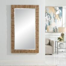 Ayanna-Gray Washed Wood Mirror