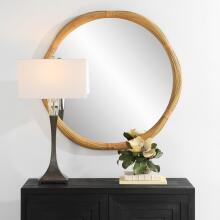 Salina-Round Bamboo Mirror
