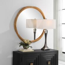 Salina-Round Bamboo Mirror