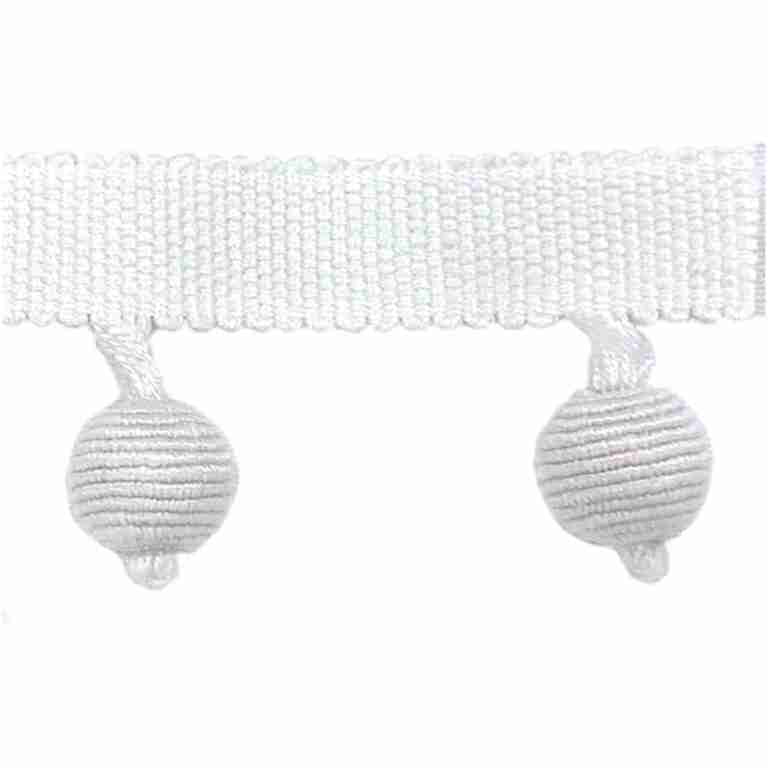 E-Ball Fringe/White - Beaded Trim - Carrollton