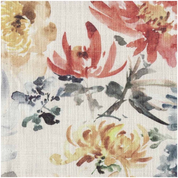 H-Flora/Gold -  Fabric Suitable For Drapery