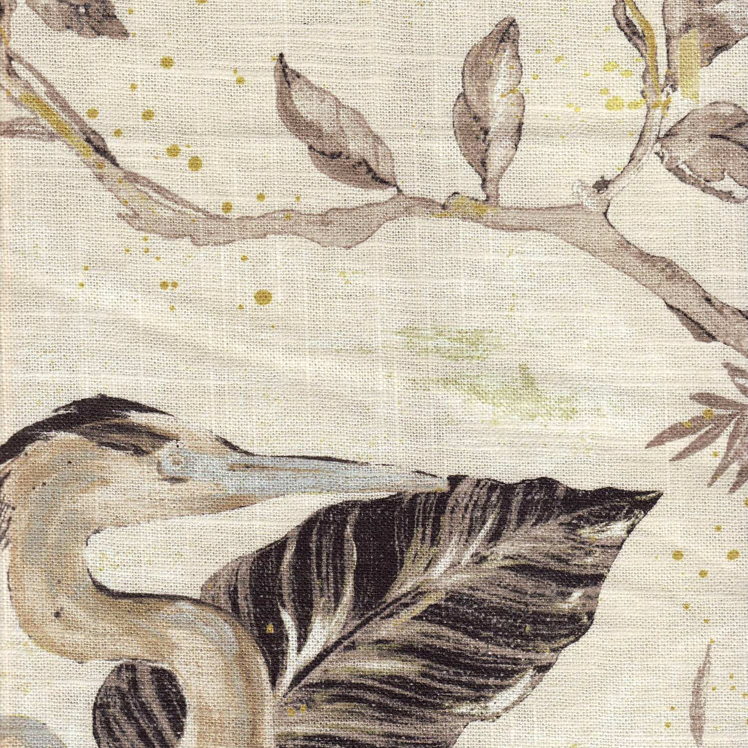 H-HERON/NATURAL - Prints Fabric Suitable For Drapery