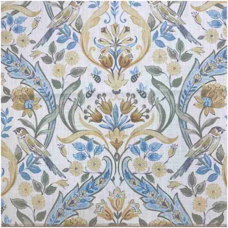 H-Kirk/Blue - Prints Fabric Suitable For Drapery