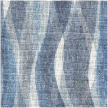 H-WAVES/BLUE - Prints Fabric Suitable For Drapery