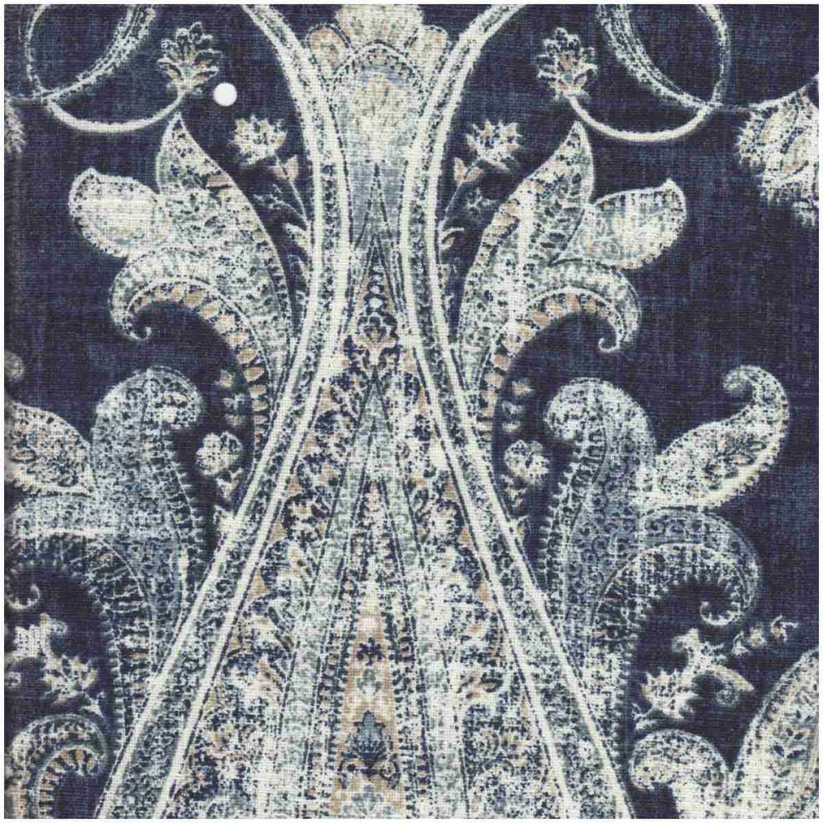 Hajara/Navy - Prints Fabric Suitable For Drapery