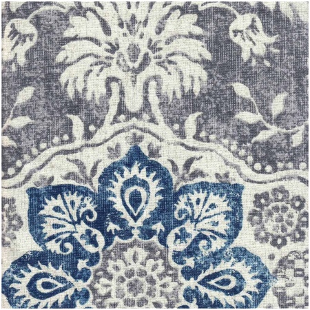 HALMON/BLUE - Prints Fabric Suitable For Drapery