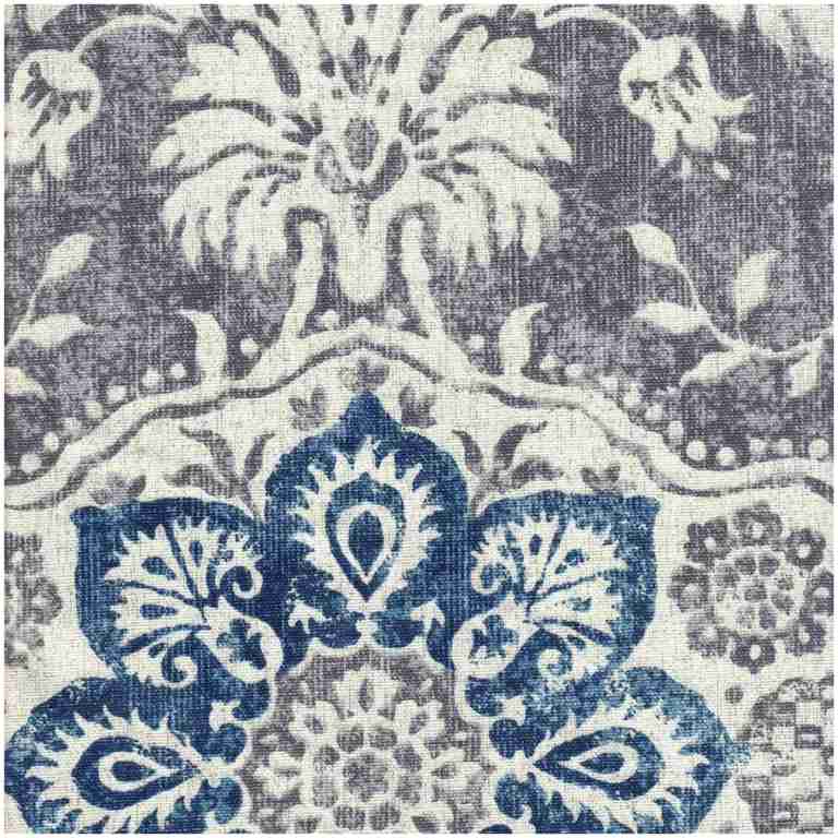 Halmon/Blue - Prints Fabric Suitable For Drapery