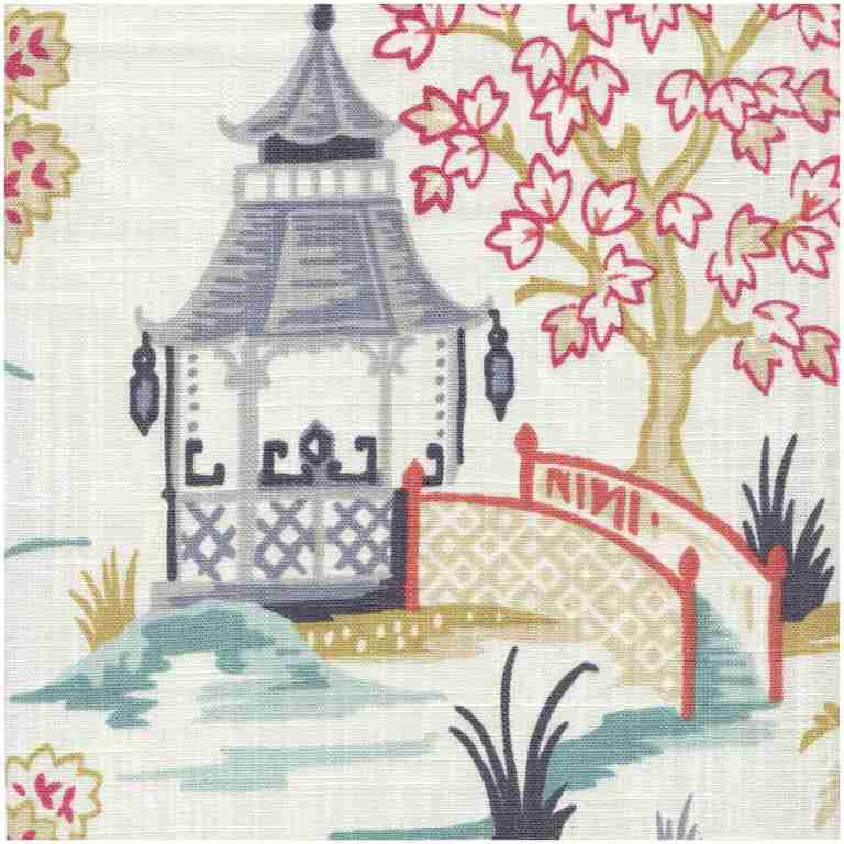 Hoji/Natural - Prints Fabric Suitable For Drapery