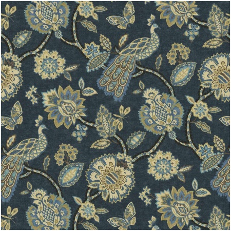 HYBIRD/NAVY - Prints Fabric Suitable For Drapery