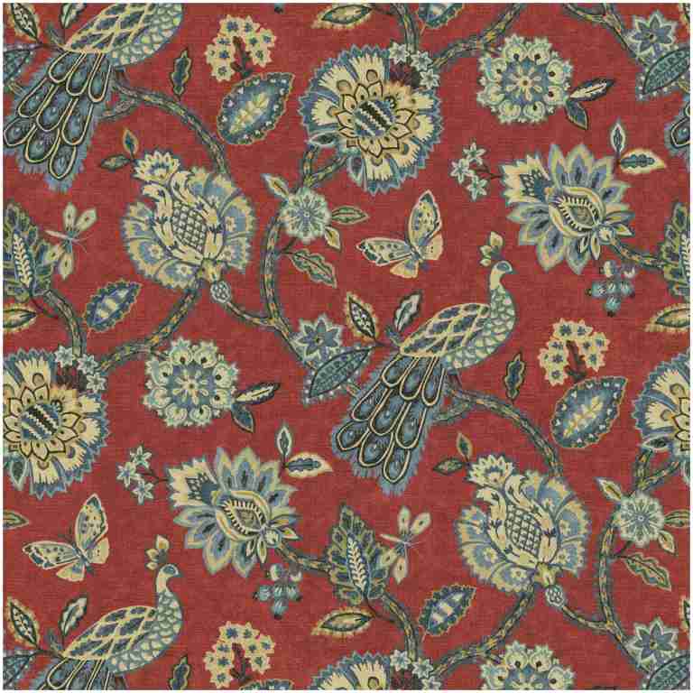 Hybird/Red - Prints Fabric Suitable For Drapery