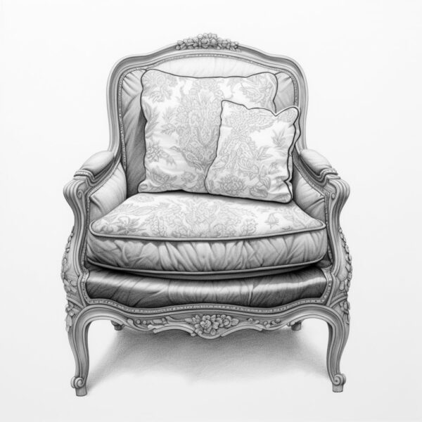 French Bergere Chair pillow back, loose seat cushion 6-7 yds French Bergere Chair pillow back loose seat cushion 6 7 yds