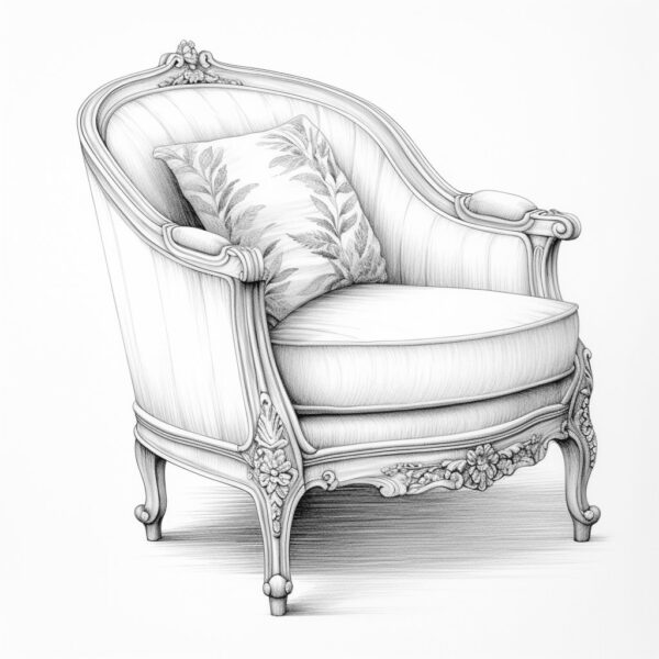 French Bergere Chair tight back, loose seat cushion 6-7 yds French Bergere Chair tight back loose seat cushion 6 7 yds