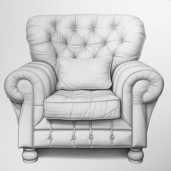 large tufted chair 9-10 yds large tufted chair 9 10 yds