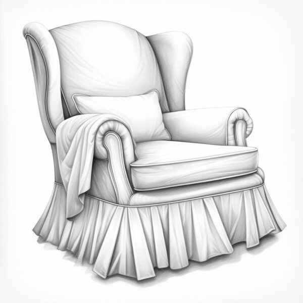 wingback chair tight back loose seat cushion, ruffled skirt 11-13 yds wingback chair tight back loose seat cushion ruffled skirt 11 13 yds