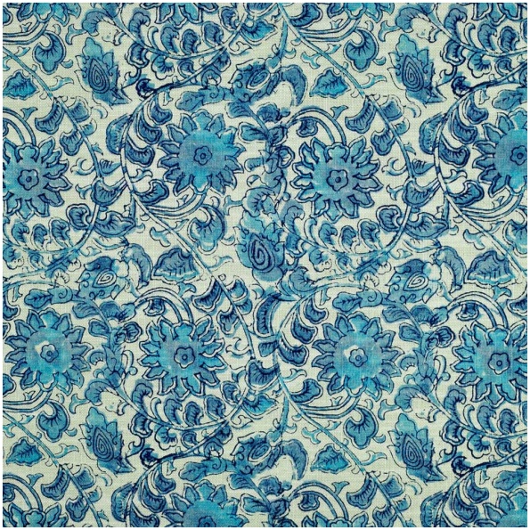 P-Hanad/Blue - Prints Fabric Suitable For Drapery