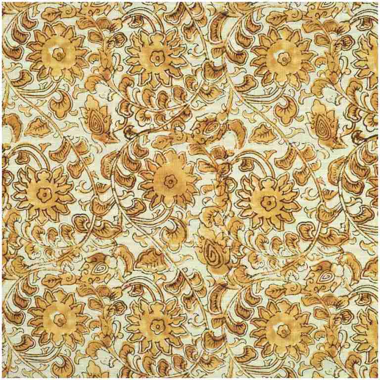 P-Hanad/Gold - Prints Fabric Suitable For Drapery