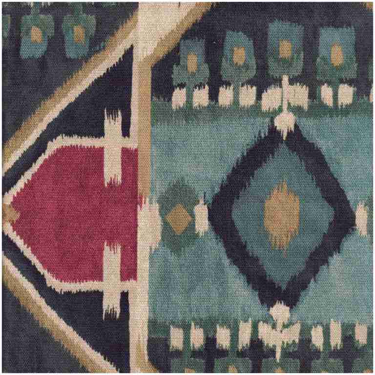P-Himira/Turq - Prints Fabric Suitable For Drapery