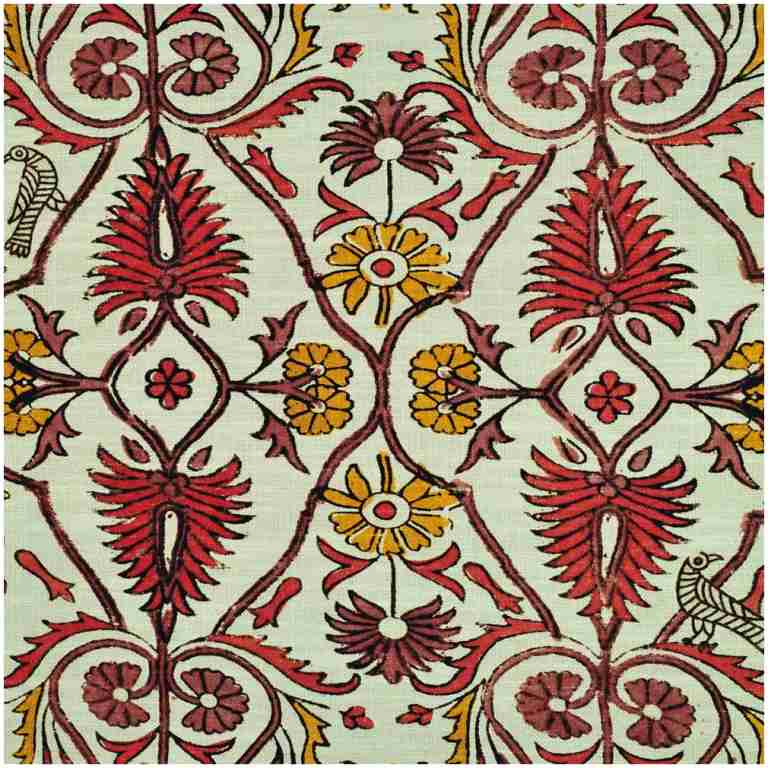 P-Hulla/Red - Prints Fabric Suitable For Drapery