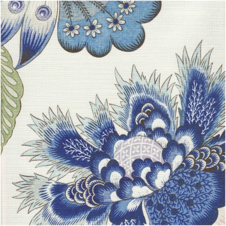 P-JACOBEAN/BLUE - Prints Fabric Suitable For Drapery