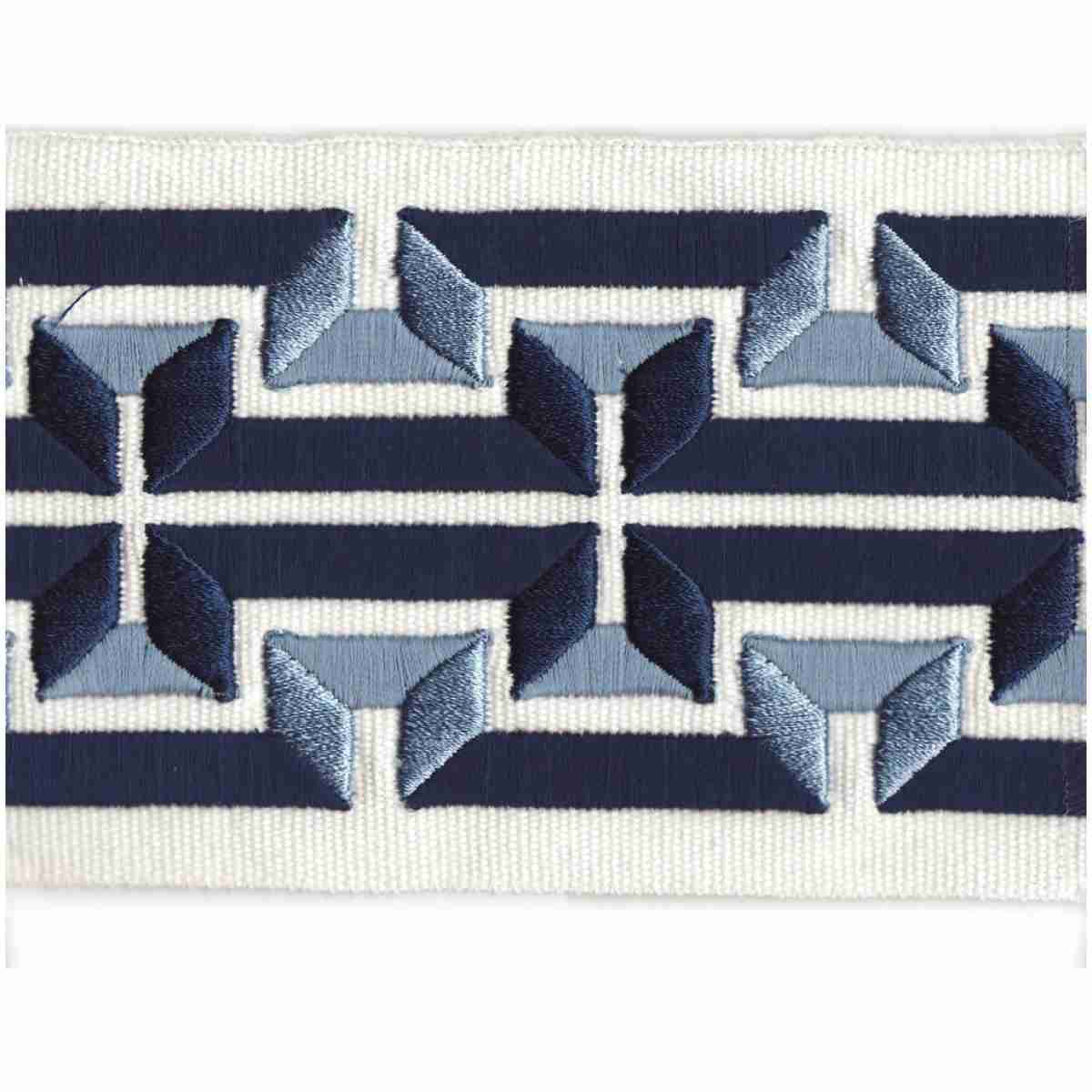 Pastoral Tape/Navy - Tape Trim - Woodlands