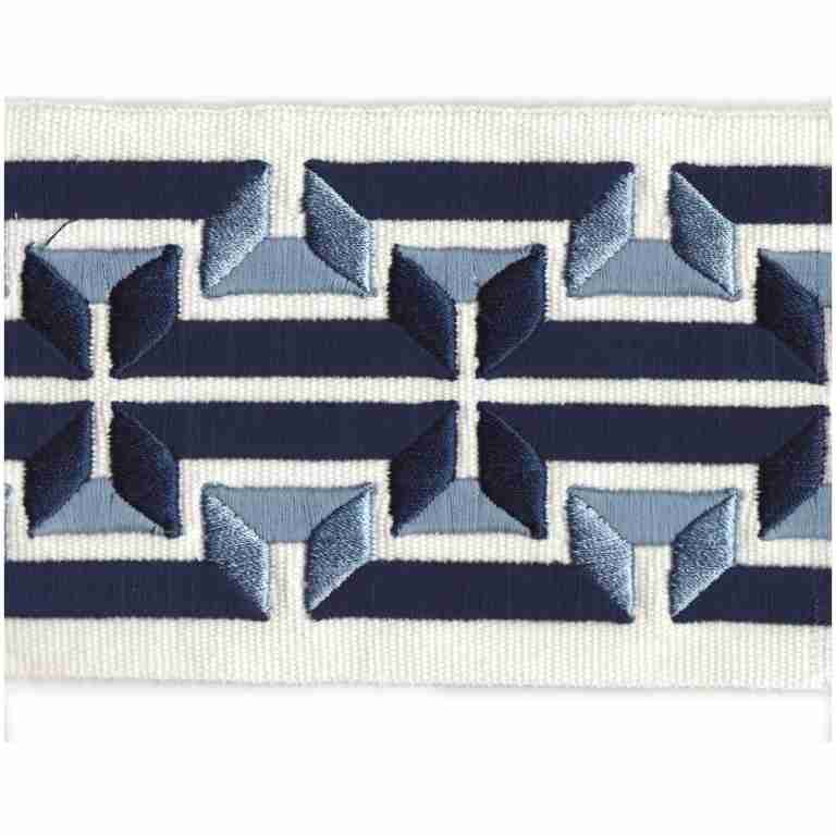 Pastoral Tape/Navy - Tape Trim - Woodlands