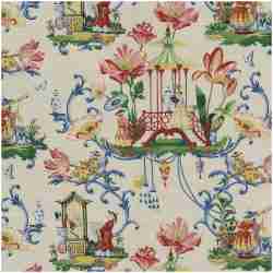 Pk-East/Porcelain - Prints Fabric Suitable For Drapery