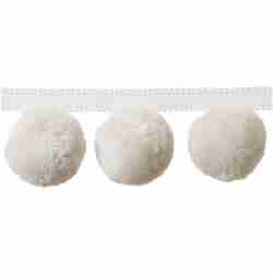 Pompom/White - Tassel Trim - Frisco