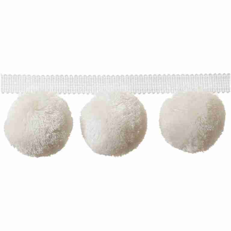 Pompom/White - Tassel Trim - Frisco