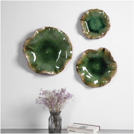 Uttermost Abella Green Ceramic Wall Decor