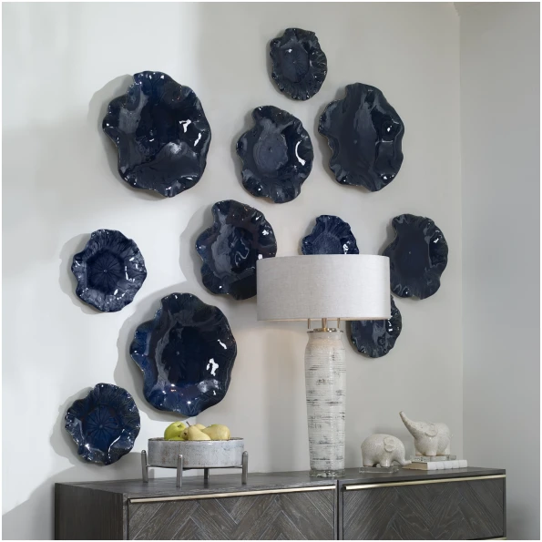 Abella Blue Ceramic Wall Decor