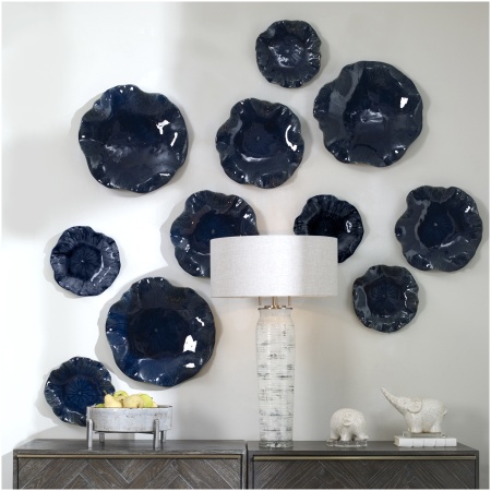 Uttermost Abella Blue Ceramic Wall Decor