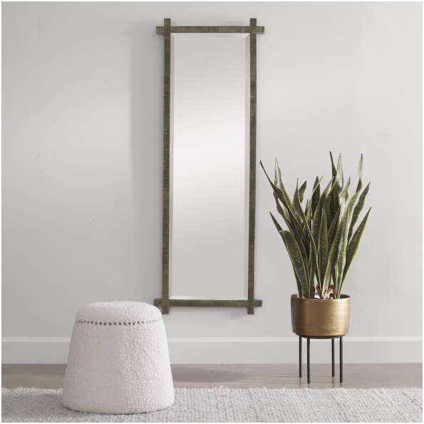 Uttermost Abanu Ribbed Gold Dressing Mirror